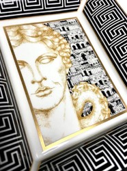 Casa Padrino ciotola decorativa di lusso signora bianco / nero / oro 20,5 x 17,5 x A. 13,5 cm - Ciotola in porcellana dipinta a mano - Qualità di lusso - Fatto in Italia