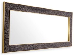 Casa Padrino espejo de pared de lujo bronce / latón antiguo 80 x 3,5 x A. 220 cm - Espejo rectangular - Espejo de salón - Espejo de dormitorio - Espejo de armario - Muebles de lujo