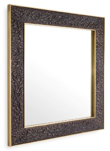 Casa Padrino miroir mural de luxe bronze / laiton antique 100 x 3,5 x H. 100 cm - Miroir carré - Miroir de salon - Miroir de chambre - Miroir d'armoire - Mobilier de luxe - Intérieur de luxe