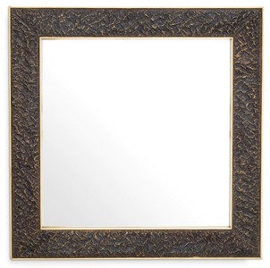 Casa Padrino Luxus Wandspiegel Bronze / Antik Messing 100 x 3,5 x H. 100 cm - Quadratischer Spiegel - Wohnzimmer Spiegel - Schlafzimmer Spiegel - Garderoben Spiegel - Luxus Möbel - Luxus Interior