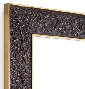 Casa Padrino Luxus Wandspiegel Bronze / Antik Messing 100 x 3,5 x H. 100 cm - Quadratischer Spiegel - Wohnzimmer Spiegel - Schlafzimmer Spiegel - Garderoben Spiegel - Luxus Möbel - Luxus Interior