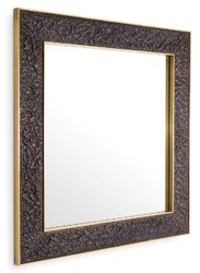 Casa Padrino miroir mural de luxe bronze / laiton antique 100 x 3,5 x H. 100 cm - Miroir carré - Miroir de salon - Miroir de chambre - Miroir d'armoire - Mobilier de luxe - Intérieur de luxe