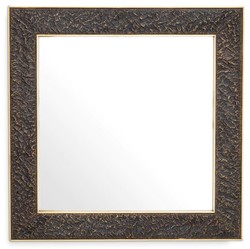 Casa Padrino miroir mural de luxe bronze / laiton antique 100 x 3,5 x H. 100 cm - Miroir carré - Miroir de salon - Miroir de chambre - Miroir d'armoire - Mobilier de luxe - Intérieur de luxe