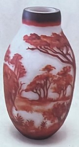 Casa Padrino luxury decorative glass vase multicolored H. 33 cm - Round cameo glass flower vase - Luxury decorative accessories