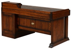 Casa Padrino scrivania in stile vintage di lusso marrone 160 x 85 x A. 93,5 cm - Tavolo da ufficio con 7 cassetti - Mobile ufficio stile vintage - Mobile per ufficio in legno massello di lusso