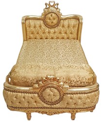 Casa Padrino cama de perro barroco patrón oro / oro antiguo - Cama de perro de estilo antiguo hecha a mano - Magníficos muebles para perros en estilo barroco - Muebles barrocos para mascotas