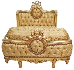 Casa Padrino cama de perro barroco patrón oro / oro antiguo - Cama de perro de estilo antiguo hecha a mano - Magníficos muebles para perros en estilo barroco - Muebles barrocos para mascotas
