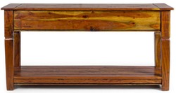 Casa Padrino consola de estilo campestre marrón / natural 150 x 45 x A. 78 cm - Consola rústica de madera maciza con 4 cajones - Muebles rústicos de madera maciza - Muebles de estilo campestre