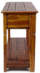 Casa Padrino consola de estilo campestre marrón / natural 150 x 45 x A. 78 cm - Consola rústica de madera maciza con 4 cajones - Muebles rústicos de madera maciza - Muebles de estilo campestre