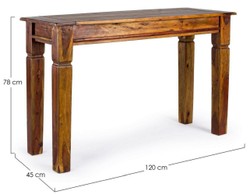 Casa Padrino console de style campagnard marron / naturel 120 x 45 x H. 78 cm - Console rustique en bois massif - Meuble rustique - Meuble en bois massif - Meuble style campagnard