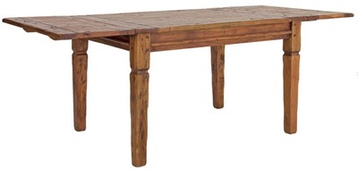 Casa Padrino table à manger de style campagnard marron / naturel 200-290 x 100 x H. 76 cm - Table de cuisine rustique extensible - Meuble de salle à manger rustique - Meuble de style campagnard