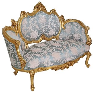 Casa Padrino Barock Sofa Türkis / Rosa / Gold - Handgefertigtes Wohnzimmer Sofa im Barockstil - Wohnzimmer Möbel im Barockstil - Antik Stil Möbel - Prunkvolle Barock Möbel - Barock Einrichtung