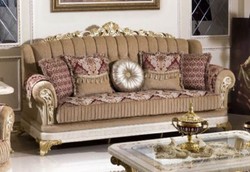 Casa Padrino divano barocco di lusso marrone / bordeaux rosso / bianco / oro - Magnifico divano da soggiorno con motivo elegante - Mobili da soggiorno di lusso in stile barocco - Mobili barocchi