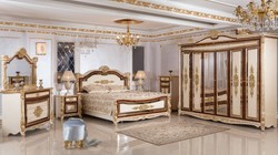 Luxus Barock Nachtkommode Nachttisch Weiß Beige Braun Gold Luxury Baroque Bedside Table Night Table White Beige Brown Gold