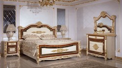 Casa Padrino luxury baroque chest of drawers white / beige / brown / gold - Handmade baroque style dresser with 4 drawers - Luxury baroque style bedroom furniture - Baroque bedroom furniture