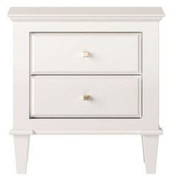 Luxus Art Deco Nachttisch Nachtkommode Weiß Messing Luxury Art Deco Bedside Table Nightstand White