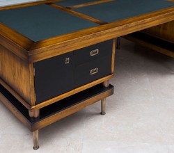 Luxus Massivholz Vintage Stil Schreibtisch Bürotisch Naturfarben Braun Schwarz Grün Luxury Solid Wood Vintage Style Desk Office Table Natural Brown Black Green