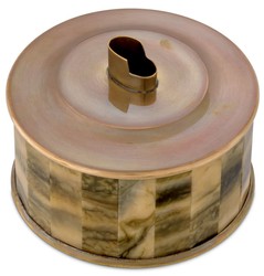 Runder Luxus Deko Feuerzeughalter Vintage Messing Braun Round Luxury Decorative Lighter Holder Vintage Brass Brown