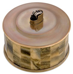 Runder Luxus Deko Feuerzeughalter Vintage Messing Braun Round Luxury Decorative Lighter Holder Vintage Brass Brown