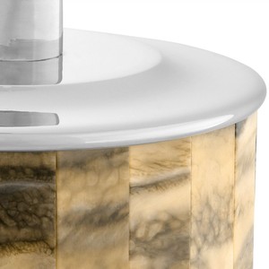 Casa Padrino Luxus Feuerzeughalter Silber / Braun Ø 13 x H. 10 cm - Runder dekorativer Feuerzeughalter - Deko Accessoires - Luxus Qualität