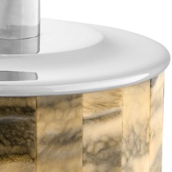 Casa Padrino luxury lighter holder silver / brown Ø 13 x H. 10 cm - Round decorative lighter holder - Decorative Accessories - Luxury Quality