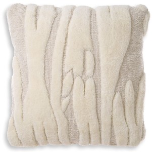 Casa Padrino cuscino di lusso avorio 60 x 60 cm - Cuscino decorativo in lana intrecciato a mano - Cuscino decorativo quadrato - Decorazione soggiorno - Accessori decorativi di lusso