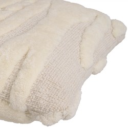Casa Padrino luxury pillow ivory 60 x 60 cm - Hand-woven decorative wool pillow - Square decorative cushion - Living room decoration - Luxury decorative accessories