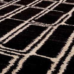 Casa Padrino tapis de luxe en laine noir / ivoire 200 x 300 cm - Tapis de salon tissé main - Accessoires de décoration salon - Meuble de luxe - Intérieur de luxe
