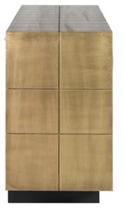 Casa Padrino Luxus Sideboard Gold / Schwarz 180 x 45 x H. 77 cm - Massivholz Schrank mit 3 Türen - Wohnzimmer Möbel - Esszimmer Möbel - Luxus Möbel - Luxus Einrichtung