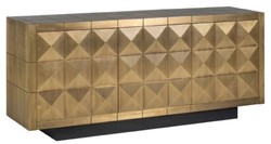 Casa Padrino buffet de luxe or / noir 180 x 45 x H. 77 cm - Armoire en bois massif avec 3 portes - Meuble de salon - Meuble de salle à manger - Meuble de luxe - Ameublement de luxe