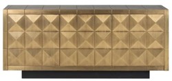 Casa Padrino buffet de luxe or / noir 180 x 45 x H. 77 cm - Armoire en bois massif avec 3 portes - Meuble de salon - Meuble de salle à manger - Meuble de luxe - Ameublement de luxe