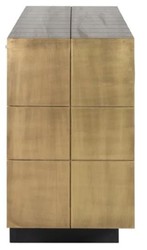 Casa Padrino buffet de luxe or / noir 180 x 45 x H. 77 cm - Armoire en bois massif avec 3 portes - Meuble de salon - Meuble de salle à manger - Meuble de luxe - Ameublement de luxe