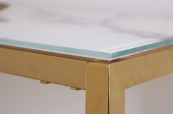 Casa Padrino consola oro / blanco / gris 80 x 26 x H. 80 cm - mesa consola con tapa de vidrio - muebles de sala Casa Padrino consola oro / blanco / gris 80 x 26 x H. 80 cm - mesa consola con tapa de vidrio - muebles de sala
