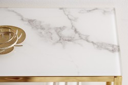 Casa Padrino consola oro / blanco / gris 80 x 26 x H. 80 cm - mesa consola con tapa de vidrio - muebles de sala Casa Padrino consola oro / blanco / gris 80 x 26 x H. 80 cm - mesa consola con tapa de vidrio - muebles de sala