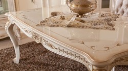 Casa Padrino conjunto de comedor barroco de lujo gris / blanco / beige / oro - 1 Mesa de Comedor Barroco y 6 Sillas de Comedor Barrocos - Muebles de comedor de lujo estilo barroco - Muebles barrocos