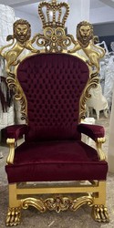 Casa Padrino fauteuil trône baroque avec tissu velours fin bordeaux rouge / or - Fauteuil royal fait main style baroque - Magnifique fauteuil de mariage - Fauteuil géant de style baroque