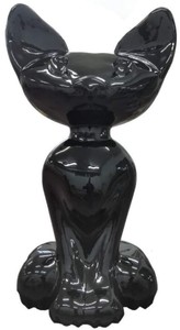 Casa Padrino luxury decorative sculpture cat black H. 130 cm - Large decorative figure - XXL decorative sculpture - XXL decorative figure - XXL animal figure - Luxury XXL figures