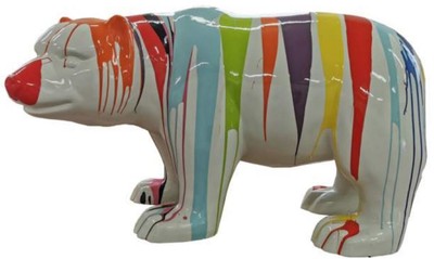 Casa Padrino luxury designer decorative figure bear white / colorful 100 x H. 60 cm - Large weatherproof XXL decorative sculpture - XXL decorative figure - XXL animal figure Casa Padrino luxury designer decorative figure bear white / colorful 100 x H. 60 cm - Large weatherproof XXL decorative sculpture - XXL decorative figure - XXL animal figure