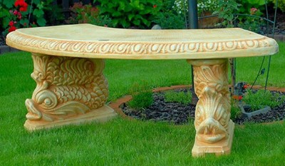 Casa Padrino banco de jardín de piedra arena / beige 156 x 46 x A. 49 cm - Banco de jardín curvo de estilo oriental - Banco de jardín de piedra - Muebles de jardín de estilo oriental