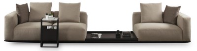 Casa Padrino luxury sofa gray / black 400 x 100 x H. 67 cm - Living room sofa - Hotel sofa - Living room furniture - Living room furnishings - Hotel furniture - Luxury furniture