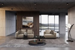 Luxus Wohnzimmer Hotel Sofa Grau Schwarz Luxury Living Room Hotel Sofa Gray Black