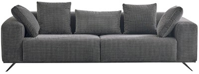 Casa Padrino luxury sofa black / white 253 x 96 x H. 87 cm - Living room sofa - Hotel sofa - Living room furniture - Living room furnishings - Hotel furniture - Luxury furniture