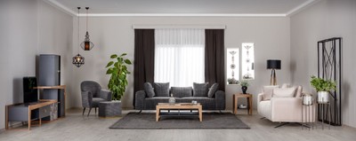 Casa Padrino Luxus Sofa Schwarz / Weiß 253 x 96 x H. 87 cm - Wohnzimmer Sofa - Hotel Sofa - Wohnzimmer Möbel - Wohnzimmer Einrichtung - Hotel Möbel - Luxus Möbel - Luxus Einrichtung