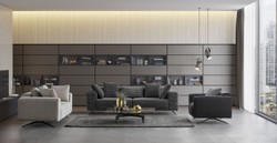 Casa Padrino luxury sofa black / white 253 x 96 x H. 87 cm - Living room sofa - Hotel sofa - Living room furniture - Living room furnishings - Hotel furniture - Luxury furniture