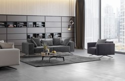Casa Padrino luxury sofa black / white 253 x 96 x H. 87 cm - Living room sofa - Hotel sofa - Living room furniture - Living room furnishings - Hotel furniture - Luxury furniture
