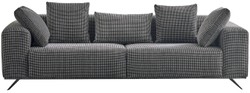 Casa Padrino luxury sofa black / white 253 x 96 x H. 87 cm - Living room sofa - Hotel sofa - Living room furniture - Living room furnishings - Hotel furniture - Luxury furniture