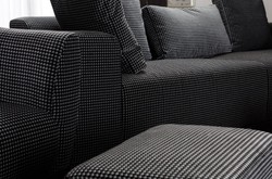 Casa Padrino luxury sofa black / white 253 x 96 x H. 87 cm - Living room sofa - Hotel sofa - Living room furniture - Living room furnishings - Hotel furniture - Luxury furniture