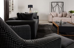 Casa Padrino luxury sofa black / white 253 x 96 x H. 87 cm - Living room sofa - Hotel sofa - Living room furniture - Living room furnishings - Hotel furniture - Luxury furniture