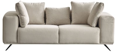 Casa Padrino luxury sofa gray / black 203 x 96 x H. 87 cm - Living room sofa - Hotel sofa - Living room furniture - Living room furnishings - Hotel furniture - Luxury furniture