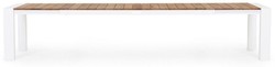Casa Padrino tavolo da giardino di lusso naturale / bianco 253-384 x 110 x A. 75 cm - Tavolo da pranzo allungabile da giardino con piano in teak e gambe in alluminio - Mobili da giardino